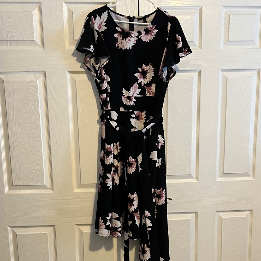 Lane Bryant Floral Black and Pink Women's Dress 16